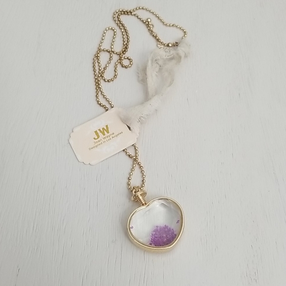 JOAN WAYNE Jewelry - Long Crystal Lavender FLOWER NECKLACE